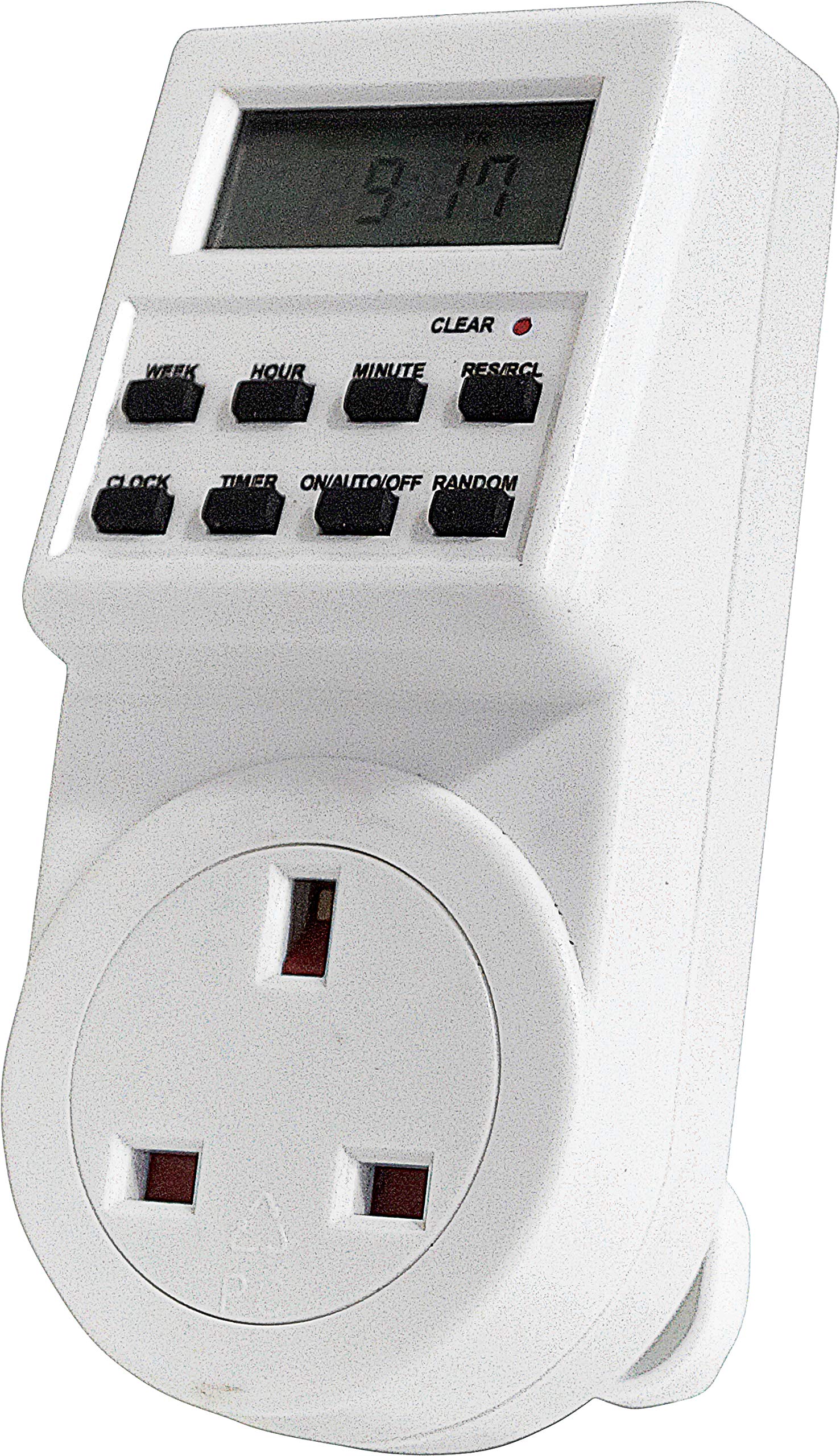 Eagle Digital Energy Saving Plug in 230V 13A 7 Day Timer Switch with 10 Programmes, Easy to Read and Use Screen and Random On/Off Function For Security, Festive and Everyday Use