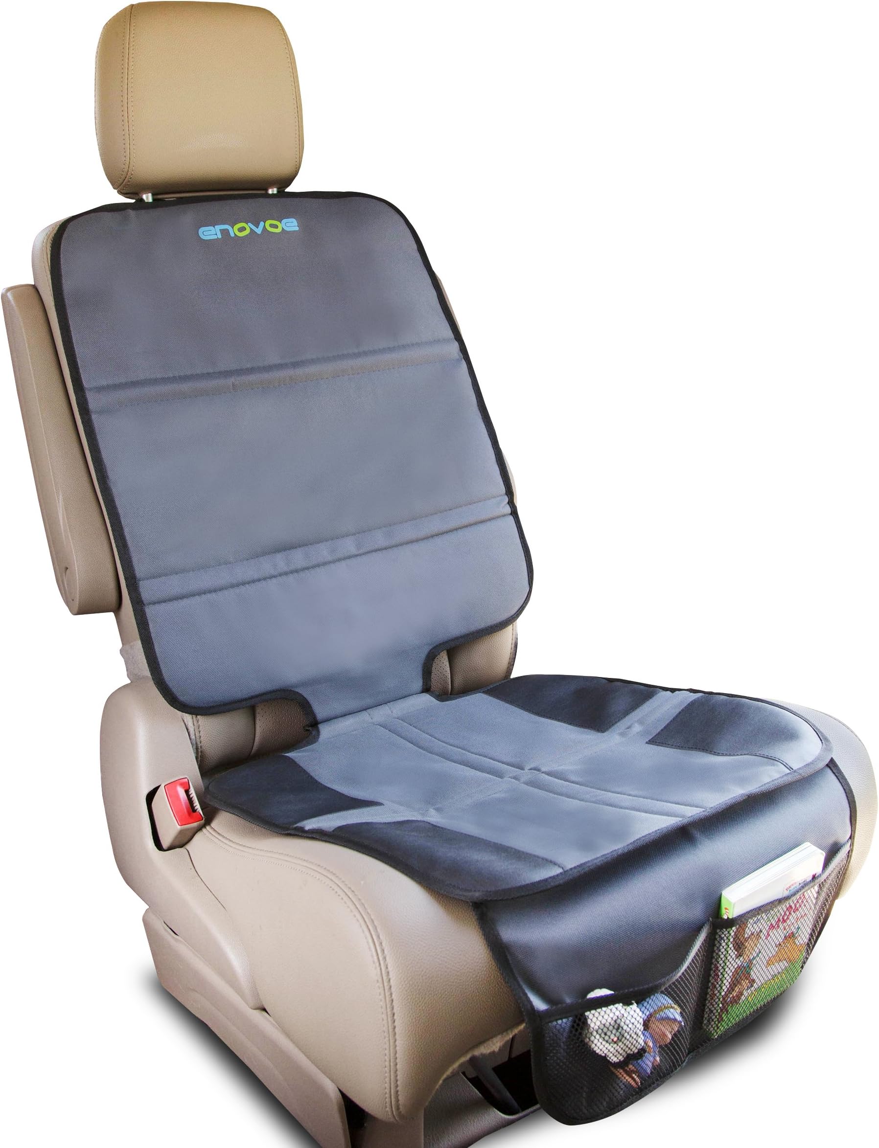 Enovoe Car Seat Protector - Universal Auto Seat Protectors Cover Helps Keep Your Infant, Baby, Toddler and Kids Car Seat in Place While Protecting Your Upholstery