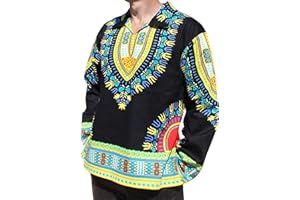 RaanPahMuang Brand European Poets Collar Long Sleeve Shirt African Dashiki Art