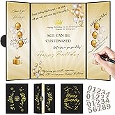 Pranski Black Gold 1st-99th Happy Birthday Party Decorations 18"x12" Birthday Guest Book for Men Women Suitable for All Ages Birthday Gifts Birthday Card