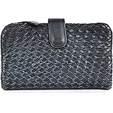 VILENCA HOLLAND Genuine Leather Wallets for Women, Small Wallet for Ladies Zipper Coin Purse Credit Card Holder with Strap (VL-163-GREY)