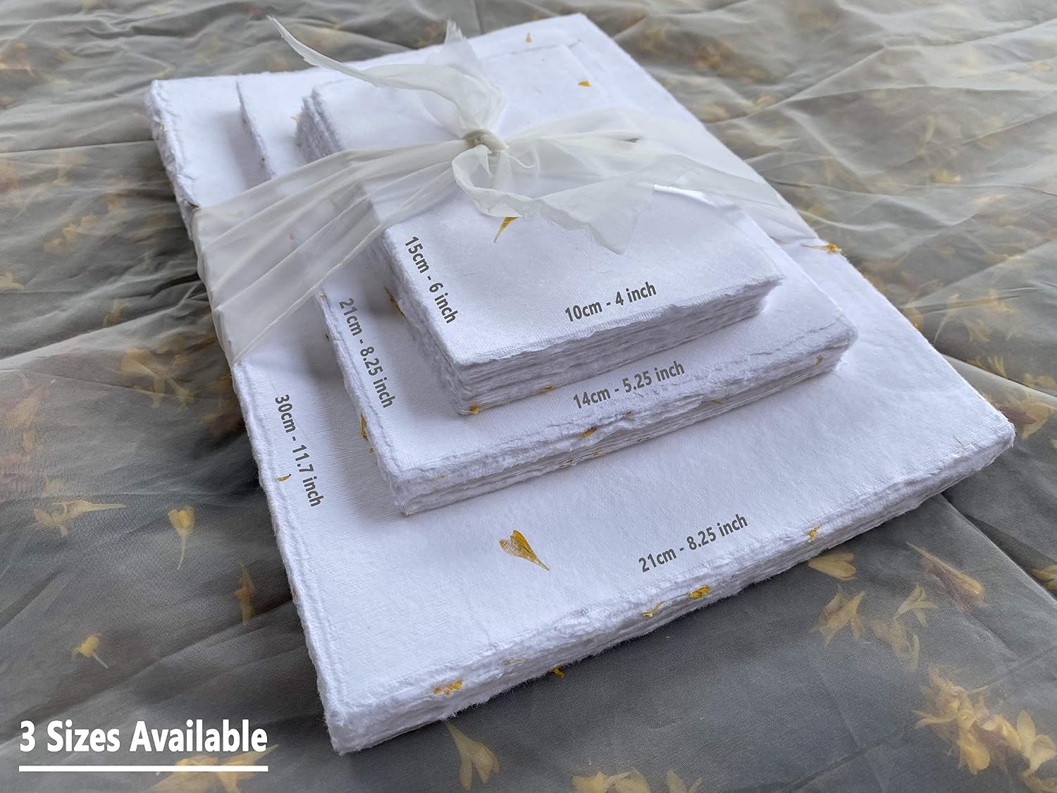 Wanderings A4 Handmade Paper with Deckled Edge and Real Flower Petals, 21x30 cm, 150 GSM, 50 Sheets Textured Paper - Image 4