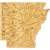 Totally Bamboo Destination Arkansas State Shaped Cutting Board, Charcuterie and Cheese Serving Board – Arkansas Gift for Home Décor or Everyday Kitchen Use
