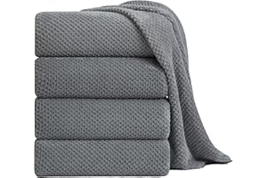 SMUGE Extra Large Bath Towel Sheet Set 35x70 Inches - Oversized Highly Absorbent Towels Set,Jumbo Microfiber - Quick Dry, Lightweight,Super Soft for Bathroom,Hotel,SPA,Pack of 4 (Gray)