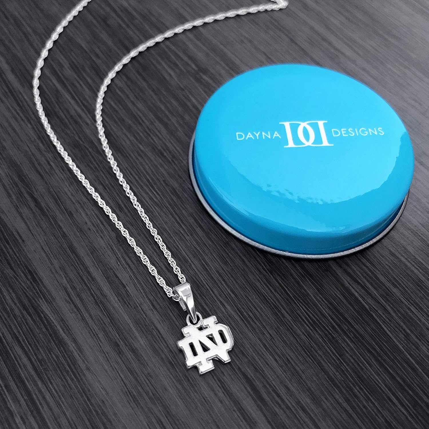 Dayna Designs University of Notre Dame Pendant Necklace, Fighting Irish ND Logo - Sterling Silver Jewelry Small for Women/Girls : Clothing