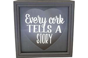 Boston Warehouse Shadowbox Wine Cork Holder Every Cork Tells A Story 10-Inch Gray