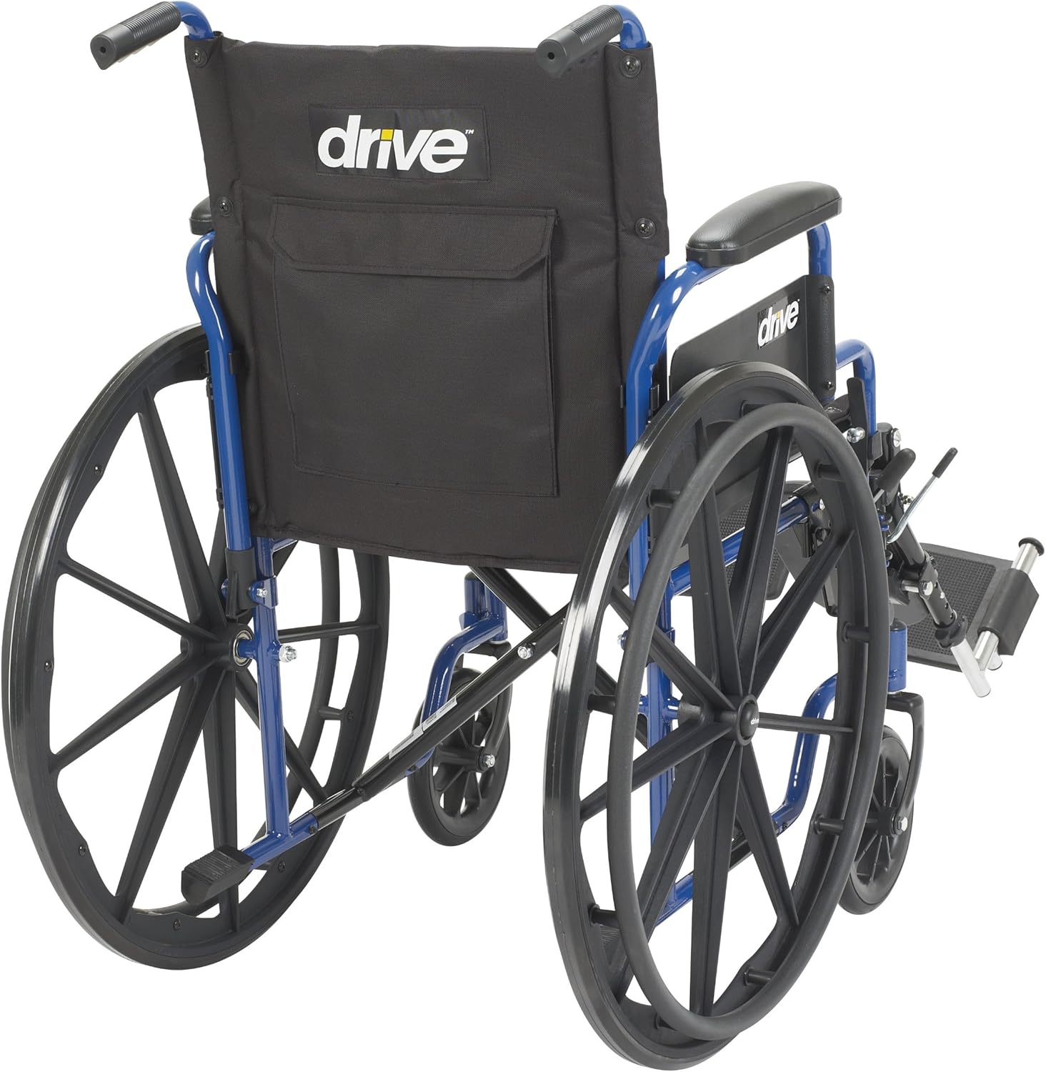 Drive Medical Blue Streak Wheelchair with Flip Back Desk Arms, Elevating Leg Rests, 18 Inch Seat: Health & Personal Care