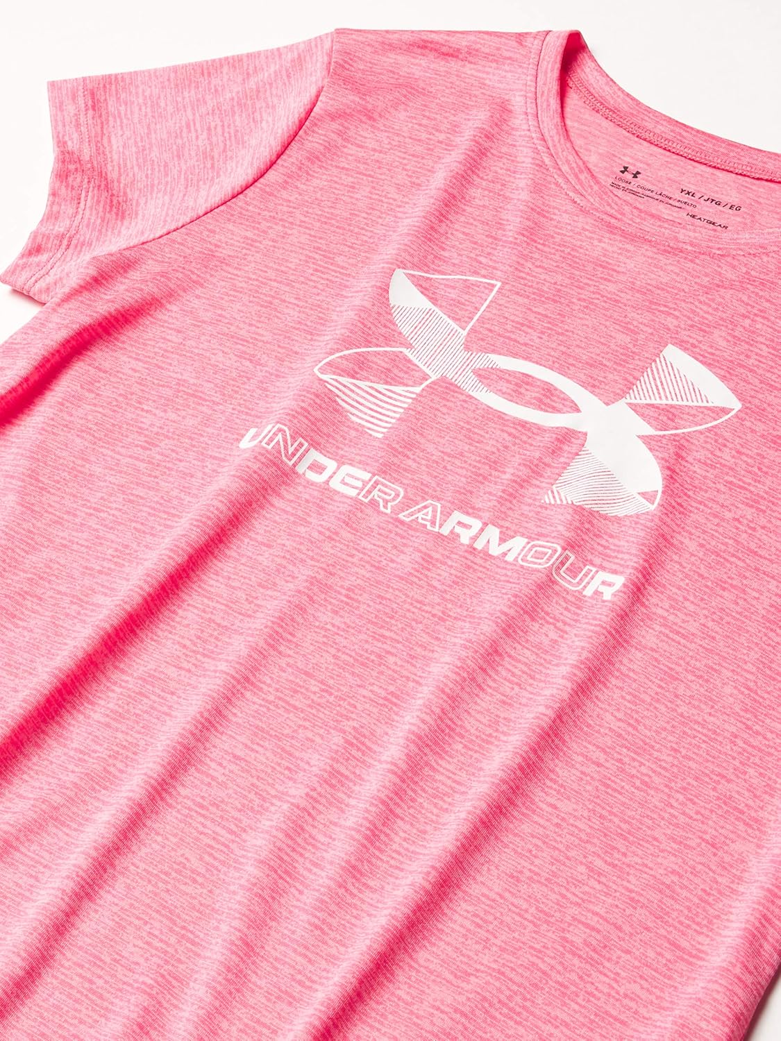 Under Armour Girls' Graphic Twist Big Logo Short-Sleeve T-Shirt: Clothing