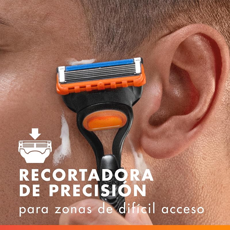 Navalha masculina Fusion 5 UEFA Champions League, Edição Especial Masculina, 1 Cabo + 5 Recargas, com Faixa Lubrificante para Um Barbear Apertado