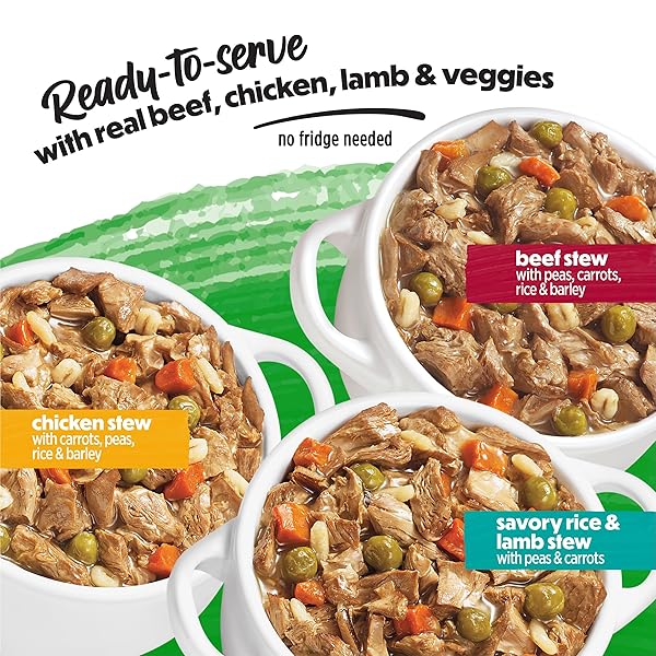 PURINA BENEFUL GRAVY WET DOG FOOD VARIETY PACK, PREPARED MEALS STEW – (12) 10 OZ. TUBS