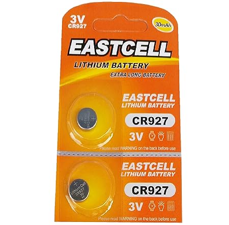 EASTCELL 2 x CR927 3V Lithium Knopfzelle 30 mAh (1 Blistercard a 2 Batterien) EINWEG Markenware