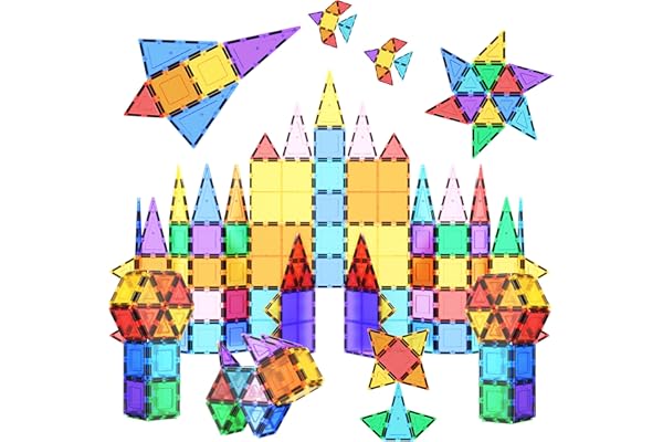 PicassoTiles 100 Piece Set 100pcs Magnet Building Tiles Clear Magnetic 3D Blocks Construction Playboards, Creativity Beyond Imagination, Inspirational, Recreational, Educational Conventional