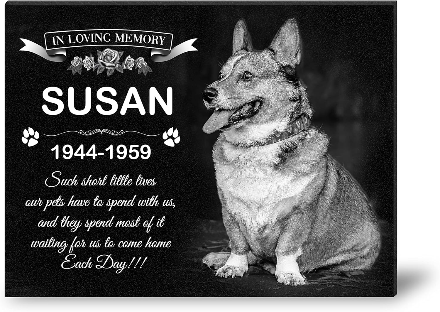 Plaques & Wall Art - ADFSTONE Pet Memorial Stones Personalized Dog Remembrance Gifts, Customized Dog Picture Grieving Plaque, DIY Gravestone, Custom Sympathy Photo Gift, Animal Grave Markers.