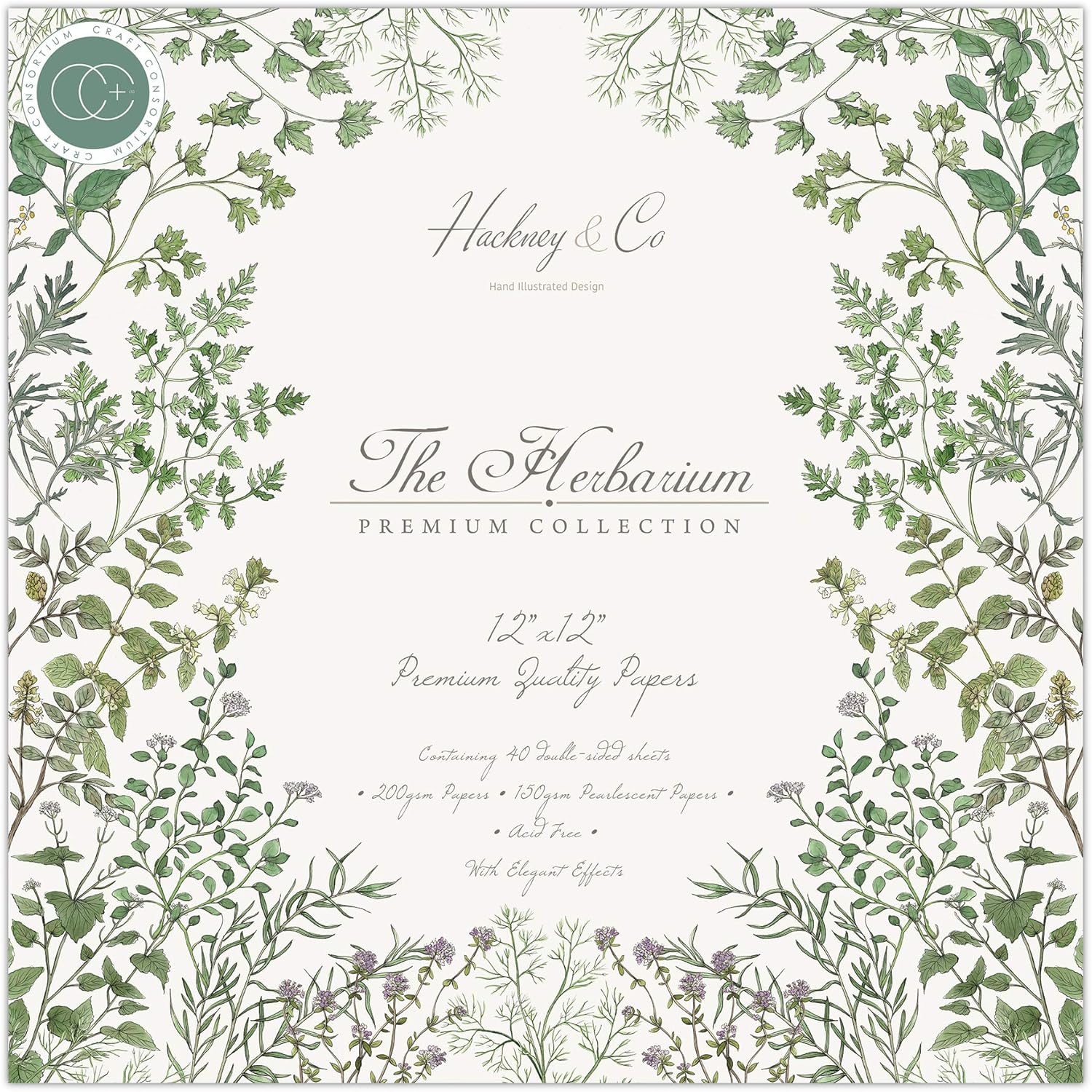 Craft Consortium Double-Sided Paper Pad 12"X12" 40/Pkg-The Herbarium
