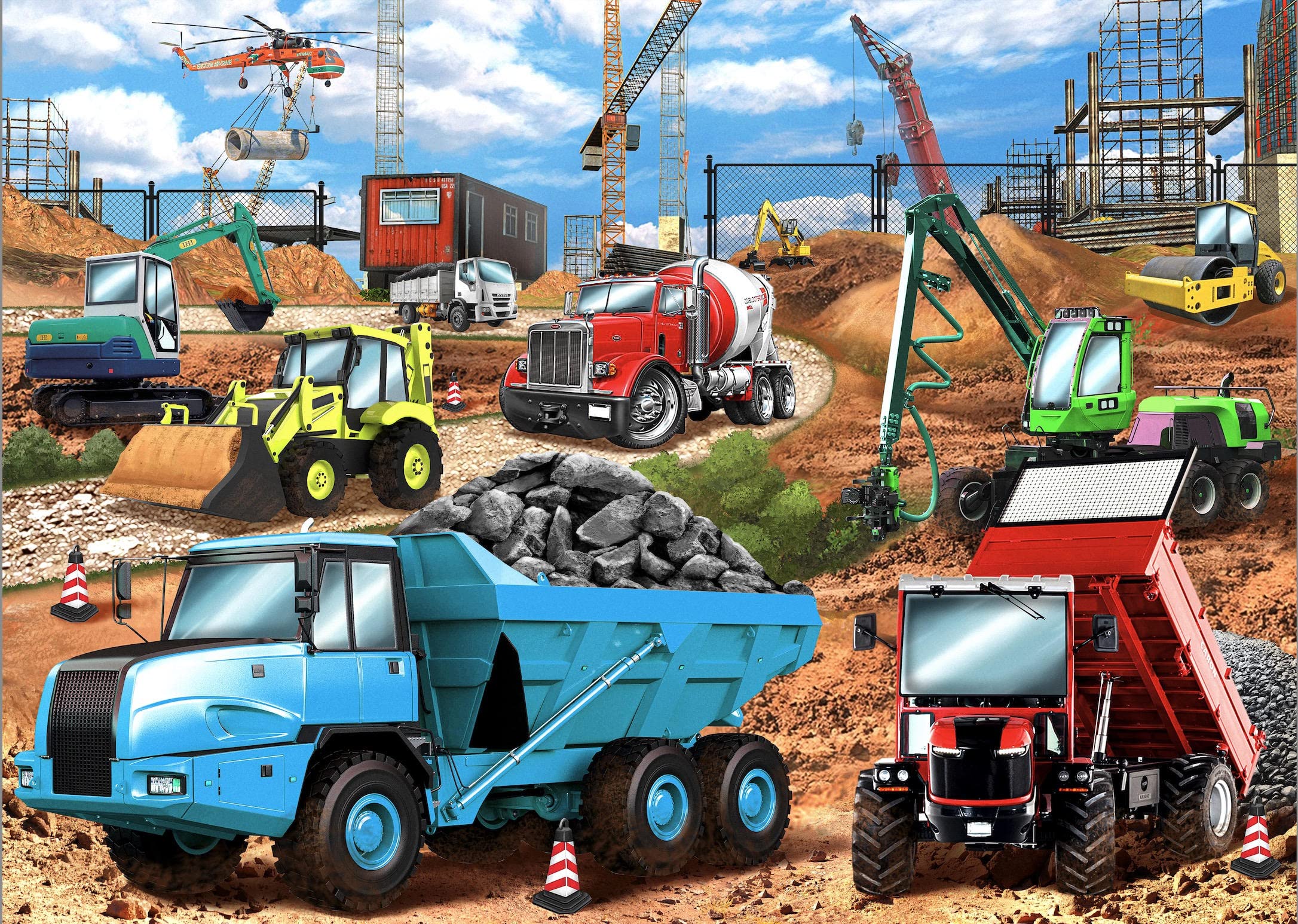 Construction Vehicles Jigsaw Puzzles for Kids Gifts | 100 Piece Jigsaw Puzzles for Children Boys Girls Age 5+ — image 1