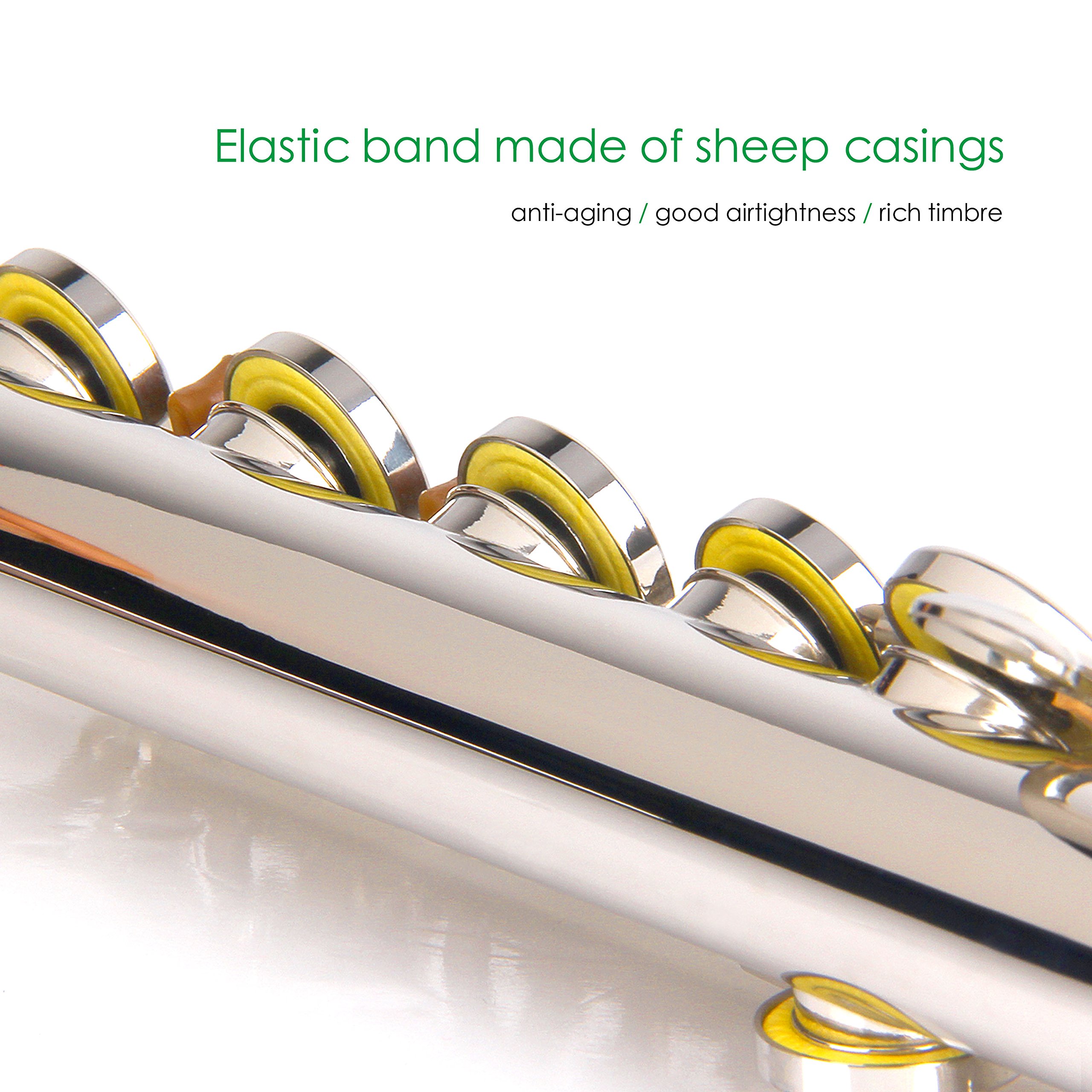 Mugig Flute, Nickel Plating Closed Hole C Flute, 16 Hole with Case