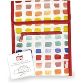 Prym Circular Knitting Needle Case, 9" x 7-1/4", Rainbow Specks | 10-pocket fan-fold organizer with magnetic closure &amp; zip pocket
