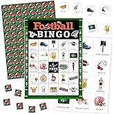 Football Bingo Games For Adults, Footballs Bingo Cards For Birthday Party Large Group Activities, Sport Rubgy Party Decorations Favors Supplies, Sport Themed Game Cards For Family Friends -09