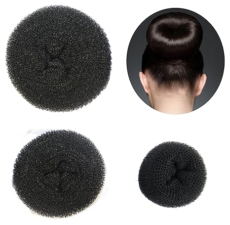 Amazon Com Styla Hair Donut Bun Maker 3 Piece Black Sponge Hair