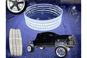 Ydzwavui Cold White Truck Wheel Lights - 4Rolls Quad Row, 17.5" LED Rim Lights x4, High Intensity Solid Color, Off-Road for Car/Truck/SUV, Bluetooth Control