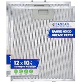 Stove Vent Filter 12" x 10.5" Fits W10169961A Whirlpool Range Hood Filter | Replacement Hood Vent Filter for Oven Overhead Exhaust Fan - Aluminum Mesh Grease Metal Screen Filters Kitchen Air (2-Pack)