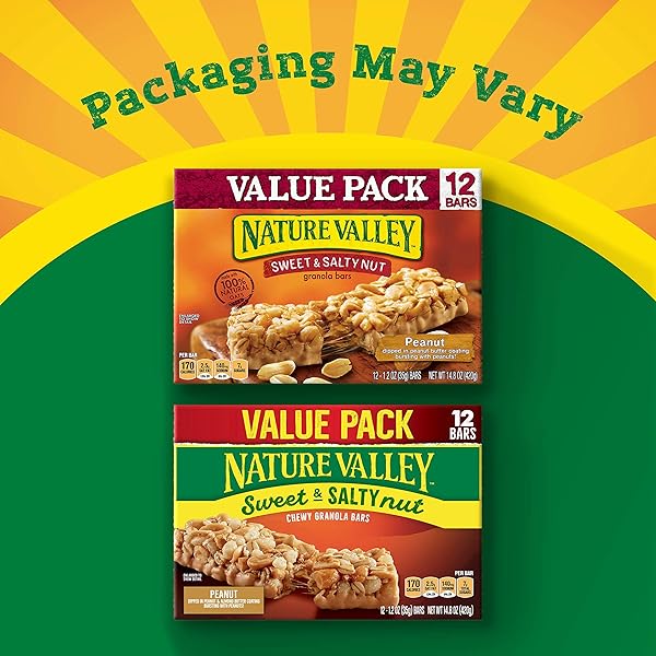NATURE VALLEY GRANOLA BARS, SWEET AND SALTY NUT, PEANUT, 12 CT, 14.8 OZ