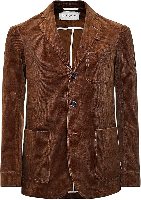 Oliver Spencer Men's Corduroy Penton Solms Jacket Orange US 38 at