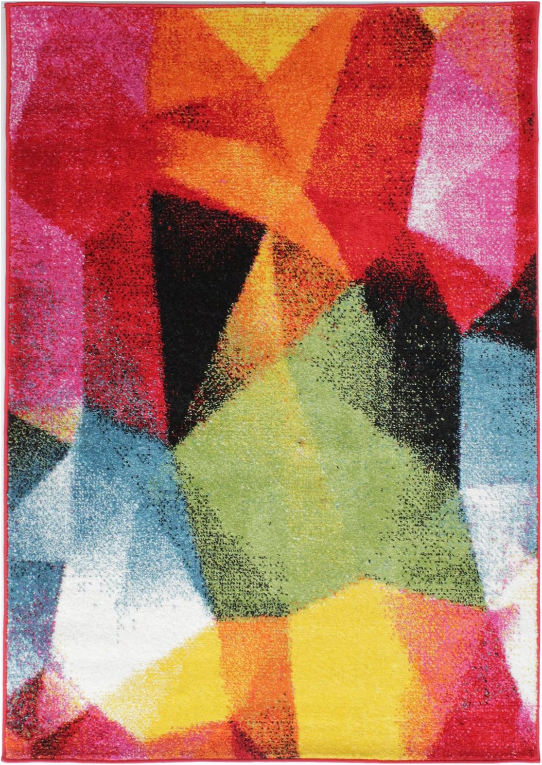 Just Contempo Colourful Geometric Rug, Multicolour, 80x150 cm, Polypropylene, Multi, 80 x 150 cm