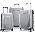 Samsonite Winfield 3 DLX Hardside Expandable Luggage with Spinners, Silver, 3-Piece Set (20/25/28)