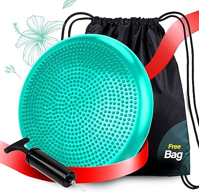 RFAQK Inflated Air Stability Wobble Cushion Balance Disc 13.2in with Pump