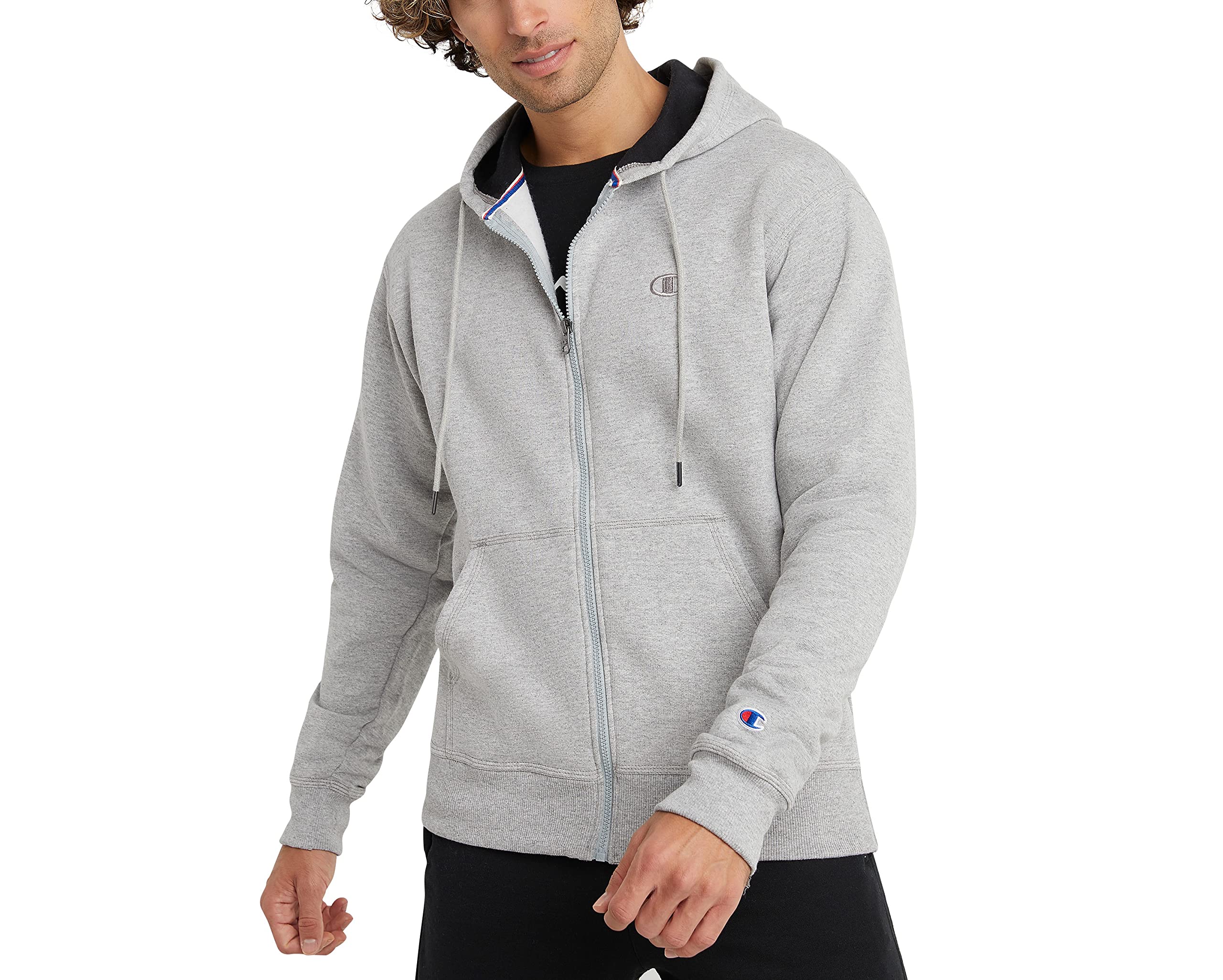 Champion Men's Tall Zip-up Fleece Hoodie, Retired, Oxford Gray-C Logo, XX-Large Big Image Champion Men's Tall Zip-up Fleece Hoodie, Retired, Oxford Gray-C Logo, XX-Large Big Image