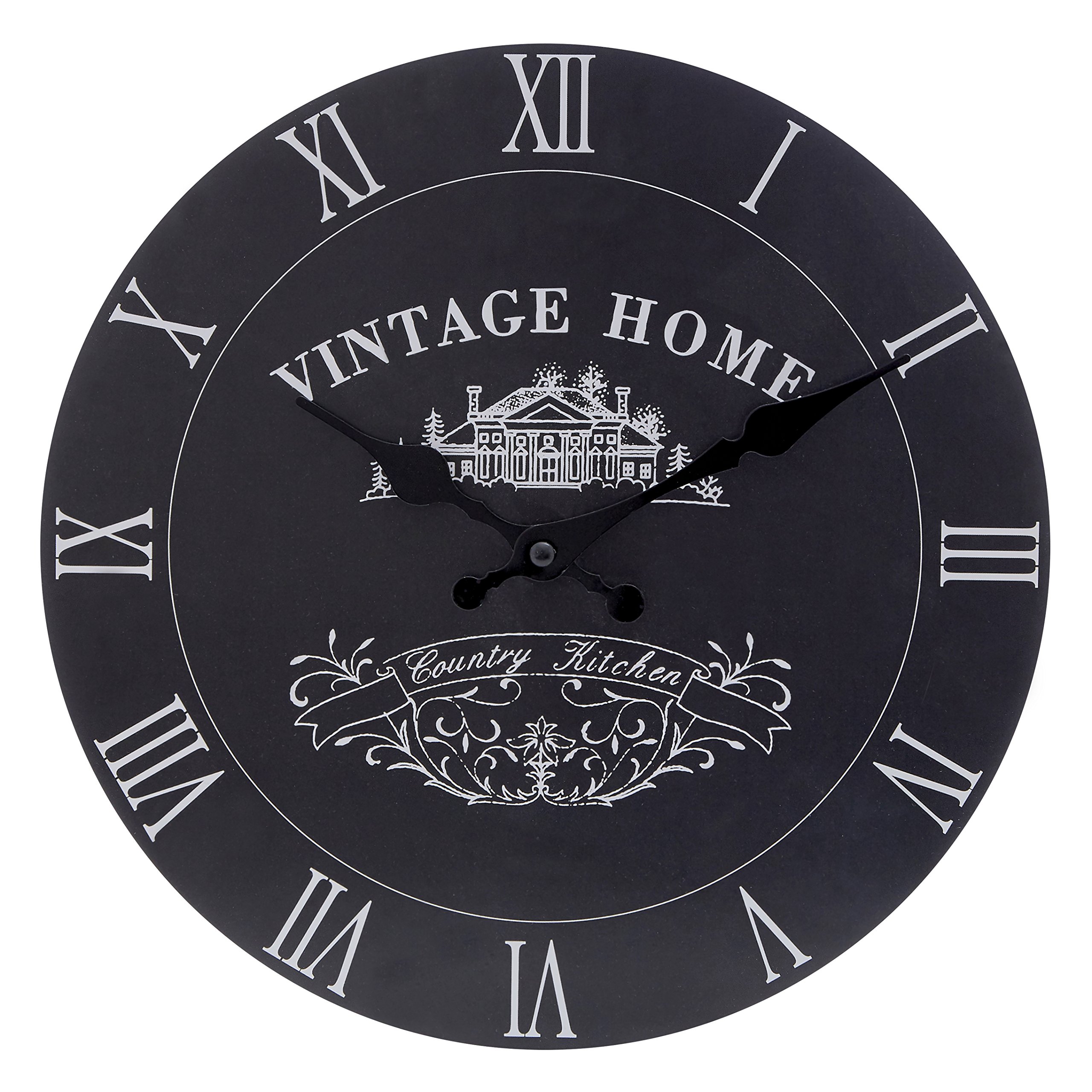 Furniture In Fashion Black Vintage Home Mdf Wall Clock