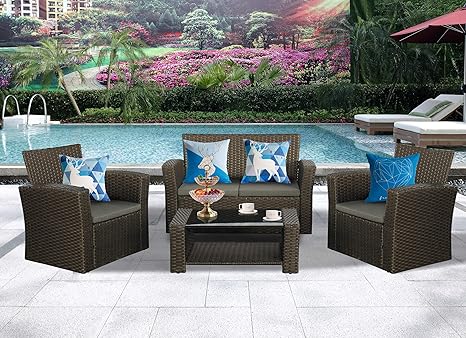 Baner Garden N87 Bb 4 Piece Outdoor Furniture Weather Wicker