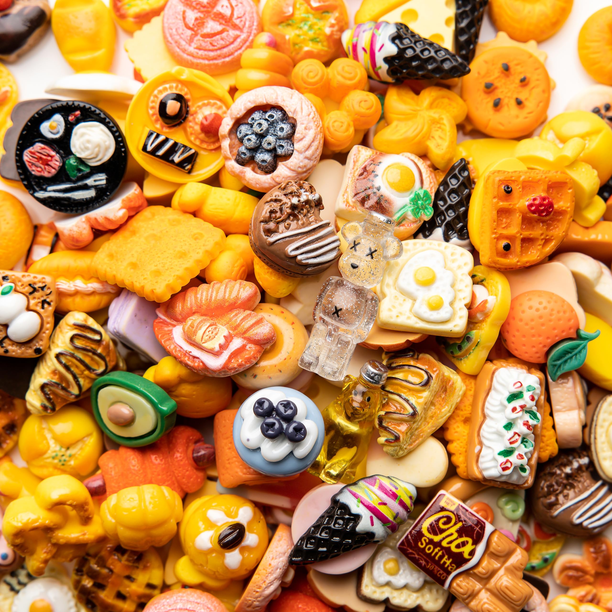 Slime Charms Food Cute Set - Mixed Lot Assorted Food Resin Flatback Cute Sets for DIY Crafts Making,Decorations,Scrapbooking,Embellishments,Hair Clip 25pcs