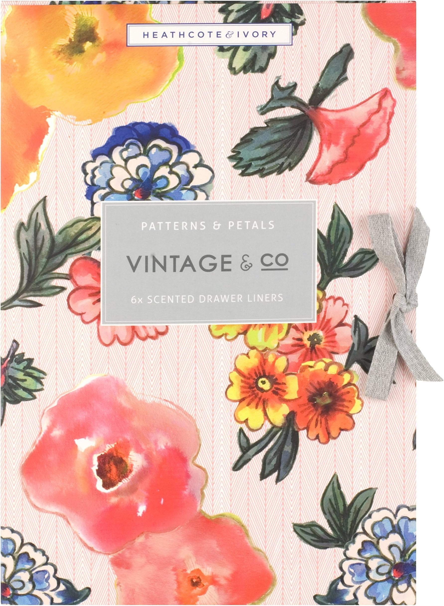 Heathcote & Ivory Vintage and Co Patterns and Petals Scented Drawer Liners, Pack of 6