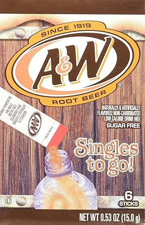 Amazon Com A W Root Beer Drink Mix Singles To Go 6 Boxes 6 Packets Each Grocery Gourmet Food