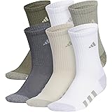 adidas Youth Athletic Cushioned 6-Pack Crew, Kid's Crew Socks for Sports, Durable & Breathable