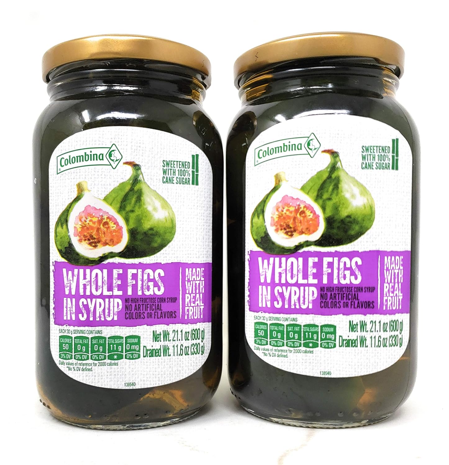 Colombina Whole Figs in Syrup (2 Pack, Total of 1200g) Grocery & Gourmet Food