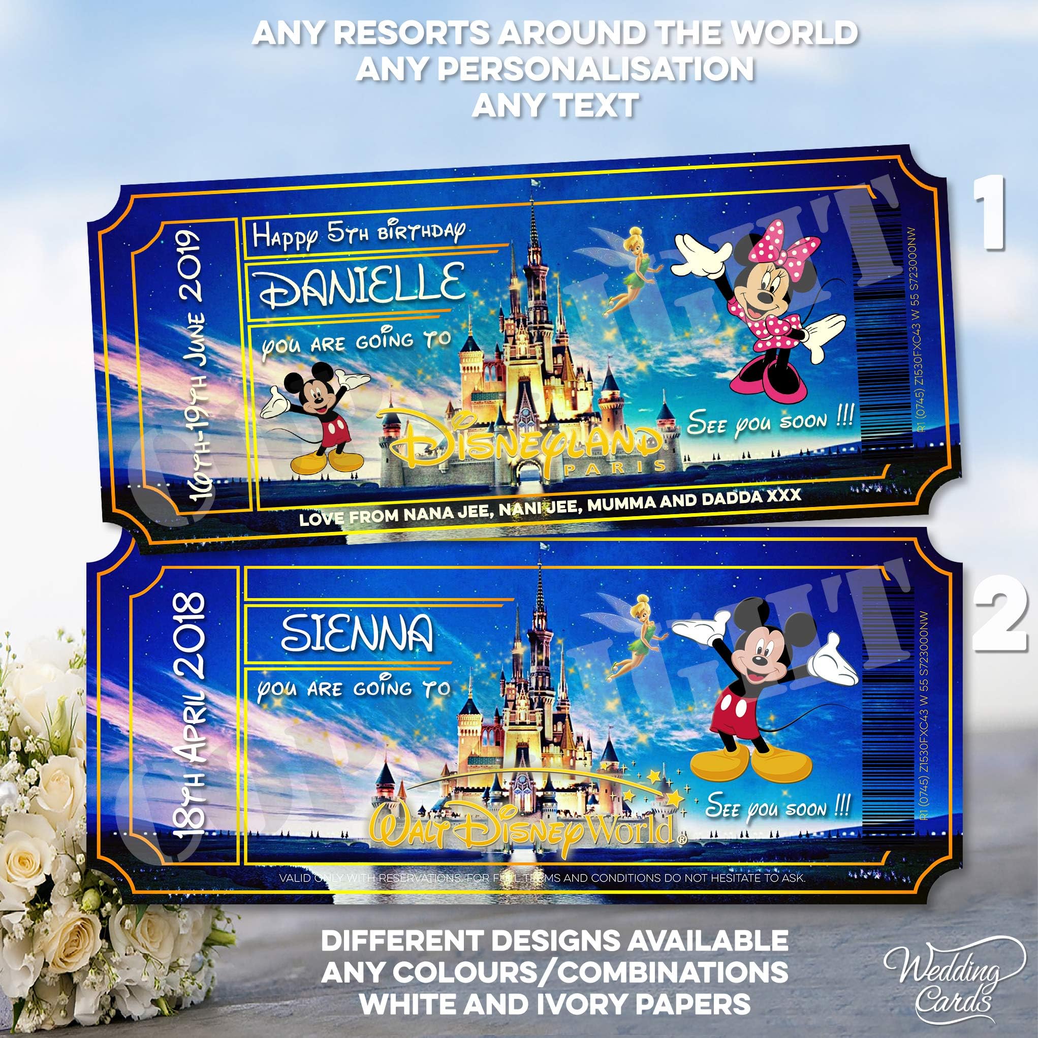 Wedding Cards Personalised Surprise Reveal Journey Ticket