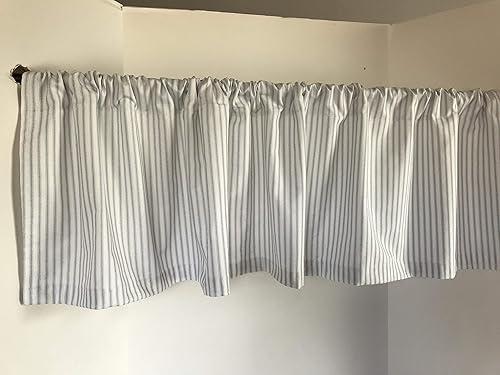 Amazon Com Valance Ticking Weathered Blue And White Mid Weight