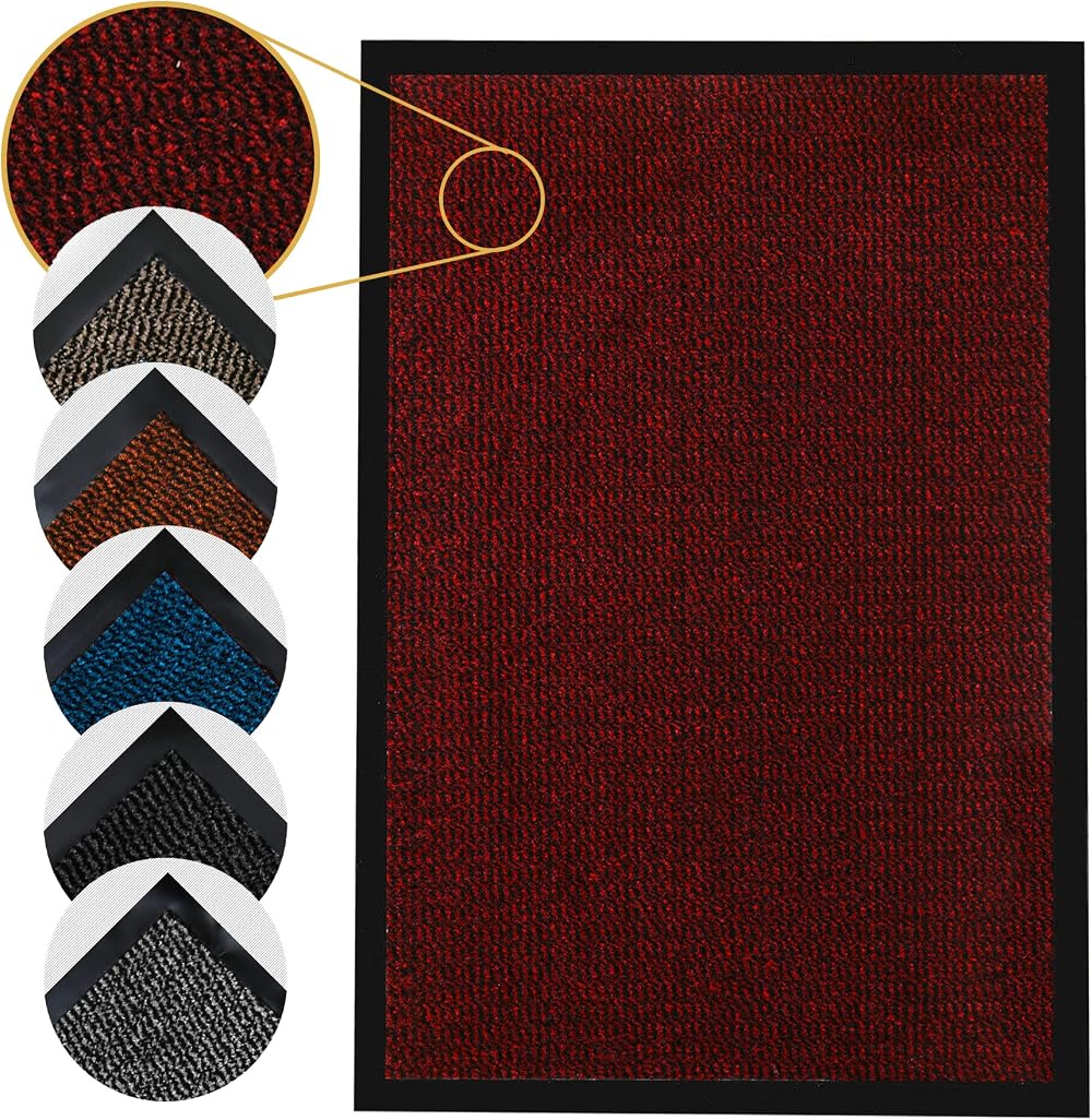 Homatz Door Mat Indoor Outdoor Heavy Duty Non Slip Rubber Backed Dirt Trapper