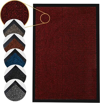 Homatz Indoor Door Mat Heavy Duty Rubber Non Slip 120x180 Red