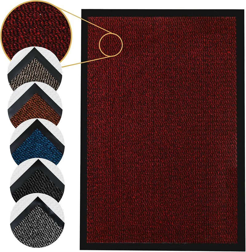 Homatz Door Mat Indoor Outdoor Heavy Duty Non Slip Rubber Backed Dirt Trapper