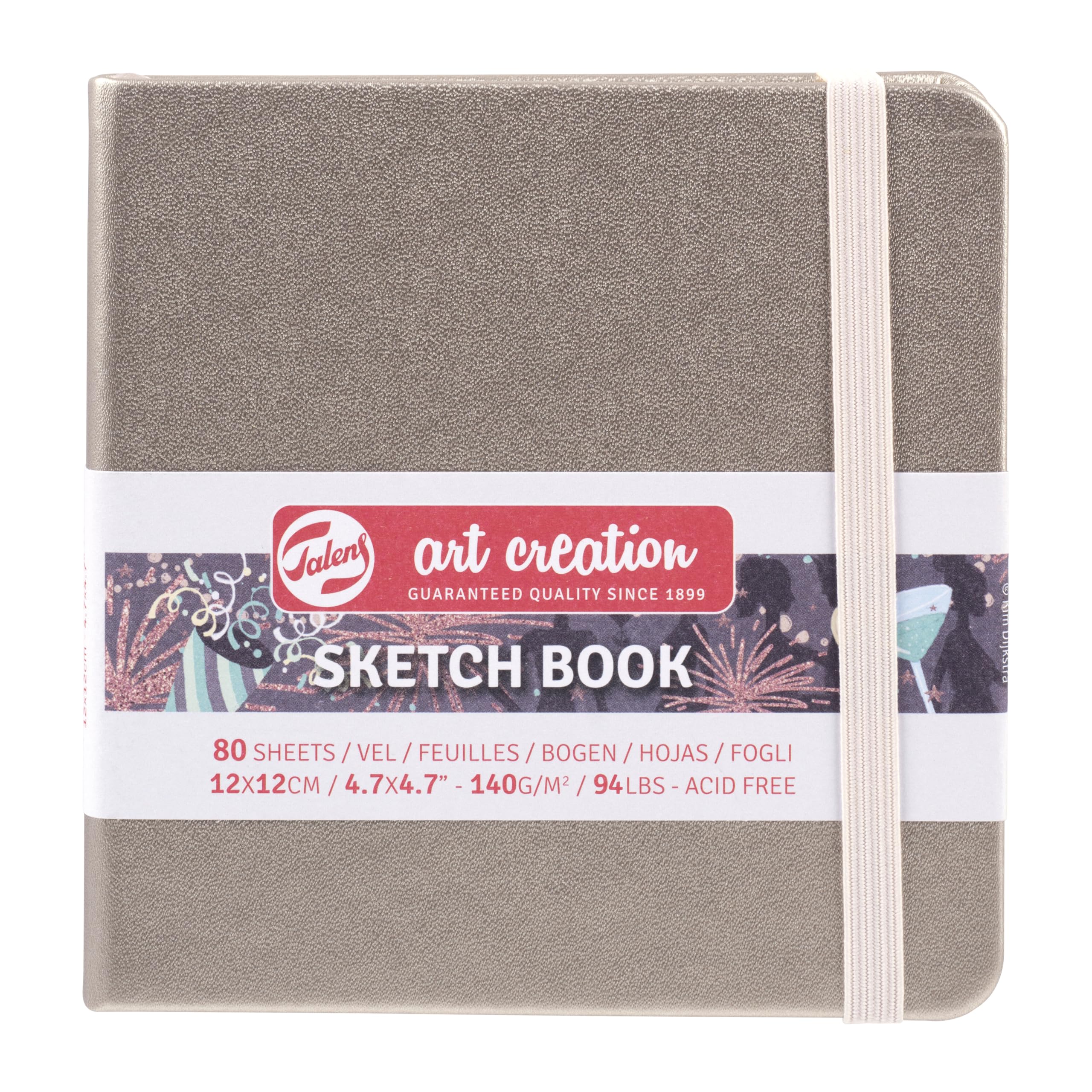 Talens Art Creation Sketchbook 80 Sheets, 12 cm x 12 cm, Pink Champagne, 8712079468064