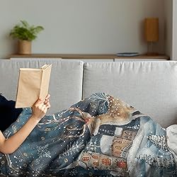Ambesonne Christmas Throw Blanket, Xmas Eve Starry