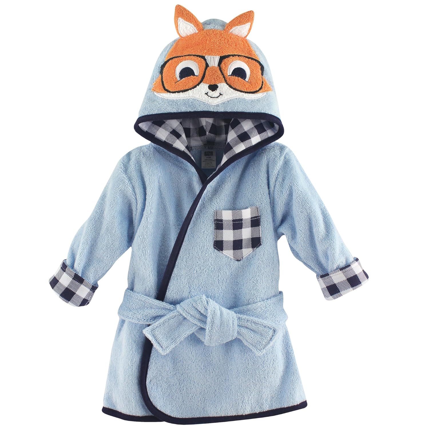 Hudson Baby Unisex Baby Cotton Animal Face Bathrobe, Nerdy Giraffe, One Size: Baby
