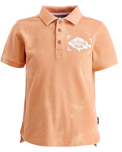Gulliver Jungen Polo T Shirt | Farbe Orange | mit Muster | mit Kragen | Baumwolle | für 2-7 Jahre