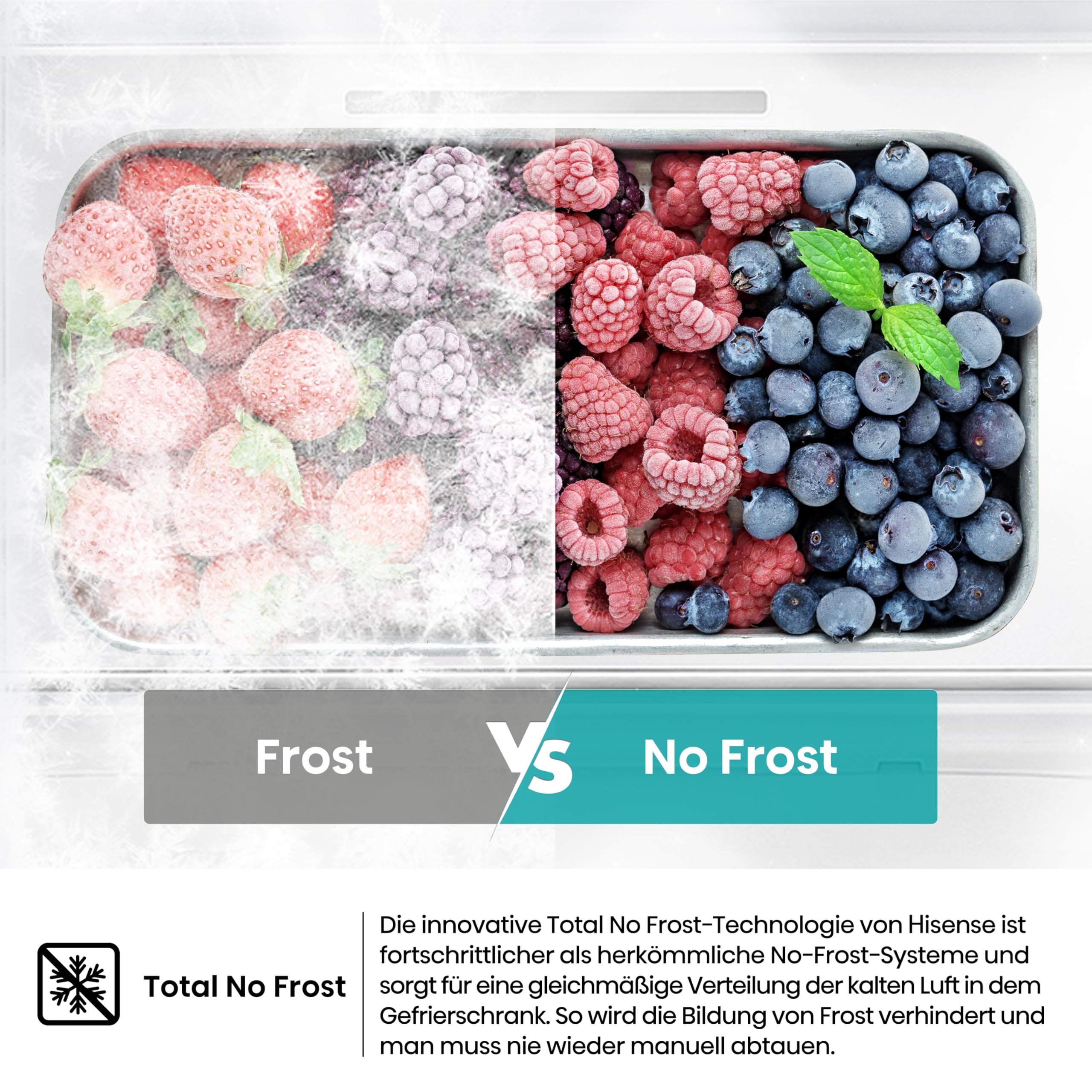 Hisense RS5P528STFE Kühl-Gefrierkombination/Freistehend/ 528L/ 40dB/ EEK: E/Eis&Wasserspender/Total No Frost/SuperCool/Big Box/Temperatur Sensor/XXL Türfach/BxHxT: 91,1×178,6×61,5cm/ Schwarz 5