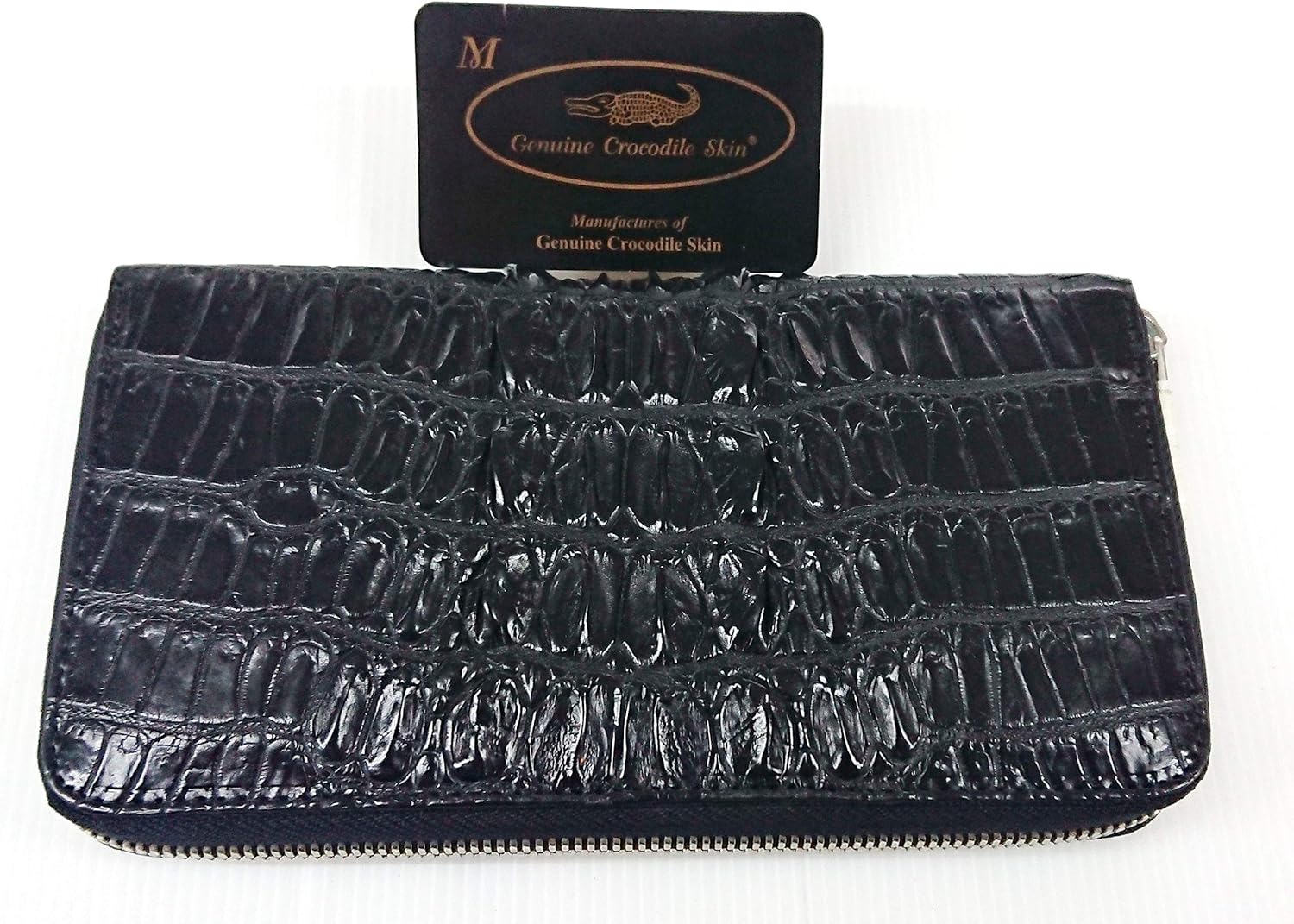 Genuine Real Crocodile Alligator Tail Skin Leather Checkbook Wallet
