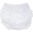 I.C. Collections Baby Girls White Batiste Rumba Diaper Cover Bloomers